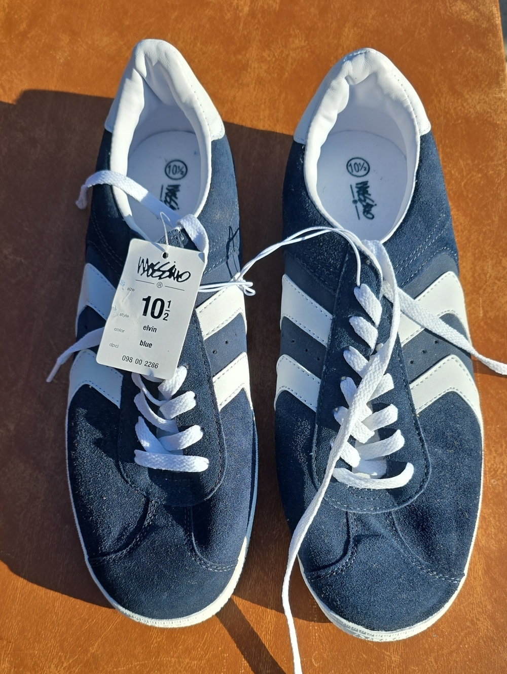 Mossimo Men’s Navy Suede Sneakers with White Stripes